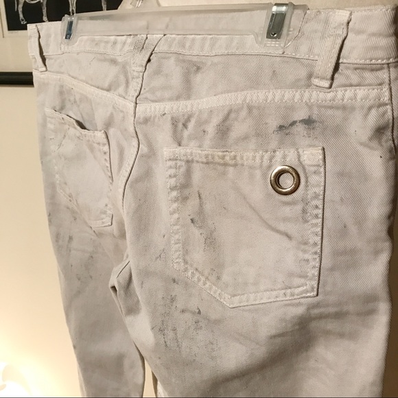 Pierre Balmain Skinny Crop Dirty Cuff Jeans gold - Picture 6 of 6